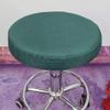 ALoveTree Round Stool Covers Breathable Linen Padding Cushion Round Stool Seat Cover with Elastic Protectors Diam 14"(Thk 0.4") Retro Green view 2