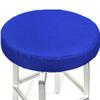 ALoveTree Round Stool Covers Breathable Linen Padding Cushion Round Stool Seat Cover with Elastic Protectors Diam 13"(Thk 0.4") Azure Blue view 1