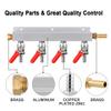 MRbrew Gas Manifold, CO2 Gas Distributor, 5/16'' Barb Fitting Beer Kegerator Splitter, 4-Way Air Distributor with Integrated Check Valves & Hose Clamps view 3