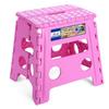 ACKO Folding Step Stool - 13 inch Height Premium Heavy Duty Foldable Stool for Kids and Adults, Kitchen Garden Bathroom Stepping Stool (Pink) view 1