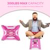 ACKO Folding Step Stool - 13 inch Height Premium Heavy Duty Foldable Stool for Kids and Adults, Kitchen Garden Bathroom Stepping Stool (Pink) view 3