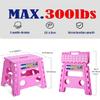 ACKO Folding Step Stool - 13 inch Height Premium Heavy Duty Foldable Stool for Kids and Adults, Kitchen Garden Bathroom Stepping Stool (Pink) view 4