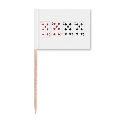 7 Heart Spade Diamond Club Pattern Toothpick Flags Marker Topper Party Decoration