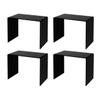 Marketing Holders 4 Pack Acrylic Riser Display Stand Black Plexiglass 10.5 Inch Wide x 6 Inch Deep Rectangular Retail Showcase Countertop Platform for Products and Merchandise view 1