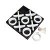 MY SWANKY HOME Rustic 10 Piece Painted Wood Tic Tac Toe Game Family Tabletop Set Black Tray view 1