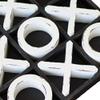 MY SWANKY HOME Rustic 10 Piece Painted Wood Tic Tac Toe Game Family Tabletop Set Black Tray view 3