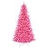 Puleo International 6.5ft Pre-Lit Fashion Pink Pine Artificial Christmas Tree with 300 Clear Lights, 836 Realistic Dense Branch Tips, Easy Setup Artificial Trees with Sturdy Metal Stand view 1