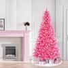 Puleo International 6.5ft Pre-Lit Fashion Pink Pine Artificial Christmas Tree with 300 Clear Lights, 836 Realistic Dense Branch Tips, Easy Setup Artificial Trees with Sturdy Metal Stand view 2
