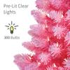 Puleo International 6.5ft Pre-Lit Fashion Pink Pine Artificial Christmas Tree with 300 Clear Lights, 836 Realistic Dense Branch Tips, Easy Setup Artificial Trees with Sturdy Metal Stand view 4