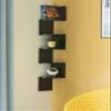 Basicwise 5 Tier Wall Mount Corner Shelf, Black (QI003554.BK) view 2