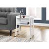 Monarch Specialties I 3594 Accent Table, Side, End, Nightstand, Lamp, Living Room, Bedroom, Metal, Laminate, White, Contemporary, Modern view 2