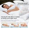Cuddledown Dreamstead 700 Fill Power Pillow | European White Goose Down | 100% Cotton Shell, Windowpane Weave | Hypoallergenic | Handcrafted | Oeko-TEX & RDS Certified | 20" x 26" | Standard | Soft view 3