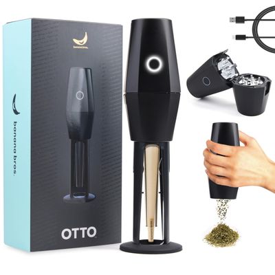 Banana Bros OTTO Electric Smart Spice Grinder - Automatic Herb Grinder with Smart Technology - Rechargeable via USB - Portable Milling for Dry Herbs and Spices - Black - No Carrying Case