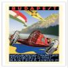 1936 Budapest Grand Prix - Hungary - Vintage Car Racing Poster by Kroly Gerster - Fine Art Matte Paper Print (Unframed) 30x44in view 1
