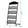 Iron Simple Floor-Standing Magazine Display Rack - Black view 2