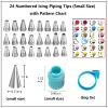 ANSLYQA 193 Pcs Cake Decorating Kit with Cake Turntable,Leveler,24 Numbered Icing Tips,2 Spatulas,2 Couplers,3 Scrapers,50 Pastry Bags,50 Paper Cupcake Liners,50 Cake Flags & More Baking Tools, (Blue) view 3