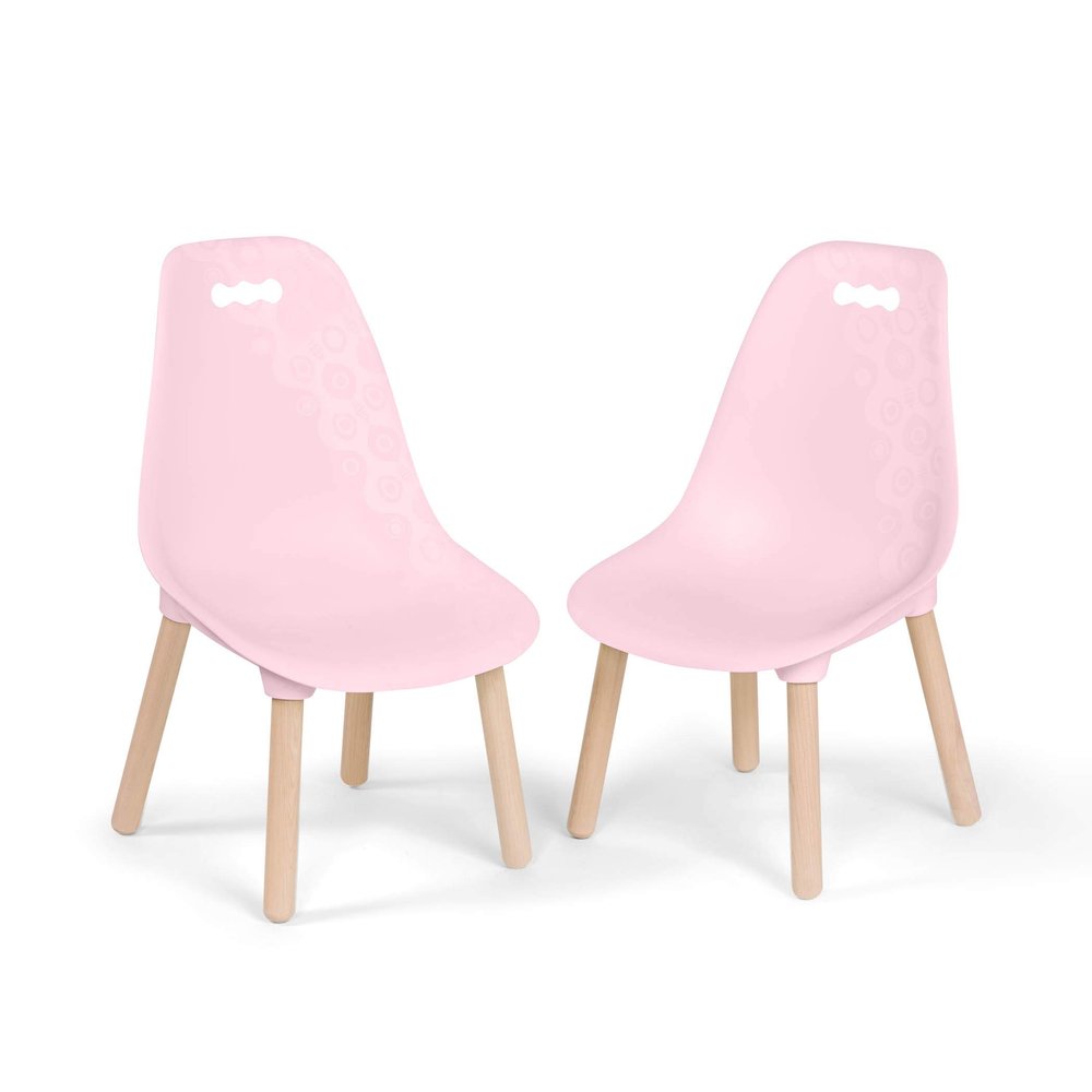 B. toys  Pink Chair Set  Furniture  Trendy Kid  Sized Furniture Set of Two Chairs for Toddlers and Kids  Kid Century Modern  3+ Years