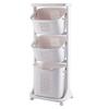 bretoes Manskskim Bathroom Laundry Basket 3 Layer Clothes Storage Basket Household Kitchen Shelf Fruit Stand Bathroom Simple Storage Shelf with Wheels view 1