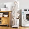 bretoes Manskskim Bathroom Laundry Basket 3 Layer Clothes Storage Basket Household Kitchen Shelf Fruit Stand Bathroom Simple Storage Shelf with Wheels view 3