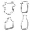 Dairy Farm Cow Cookie Cutter 4 Pc Set  Cow Face, Milk Bottle, Ear Tag, Milk Jug Cookie Cutters and Cookie Recipe Card Hand Made in the USA from Tin Plated Steel view 3