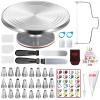 ANSLYQA 237 Pcs Cake Decorating Kit with Aluminium Cake Turntable,Leveler,24 Numbered Icing Tips,2 Spatulas,3 Scrapers,2 Coupler,50 Cupcake Liners,50 Cake Flags,100 Pastry Bags & More Baking Tools view 1