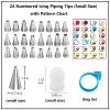 ANSLYQA 237 Pcs Cake Decorating Kit with Aluminium Cake Turntable,Leveler,24 Numbered Icing Tips,2 Spatulas,3 Scrapers,2 Coupler,50 Cupcake Liners,50 Cake Flags,100 Pastry Bags & More Baking Tools view 3