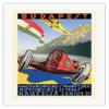1936 Budapest Grand Prix - Hungary - Vintage Car Racing Poster by Kroly Gerster - Fine Art Rolled Canvas Print 20in x 26in view 1
