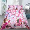 INDREAM Spring Duvet Cover Pink Cherry Blossom Bedding Set for Bedroom Decoration,Twin/Full/Queen/King Size Bed Sets 3/4 Pieces (1 Duvet Cover with 2 Pillow Shams or Sheet) (QUEEN-3PCS,D) view 1
