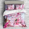 INDREAM Spring Duvet Cover Pink Cherry Blossom Bedding Set for Bedroom Decoration,Twin/Full/Queen/King Size Bed Sets 3/4 Pieces (1 Duvet Cover with 2 Pillow Shams or Sheet) (QUEEN-3PCS,D) view 2