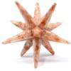 3.3" Sunstone 12 Point Star Handcrafed Natural Sparkling Orange Heliolite Feldspar Gemstone Crystal Mineral Specimen - India + One Polished Clear Quartz Cabochon view 1
