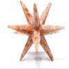 3.3" Sunstone 12 Point Star Handcrafed Natural Sparkling Orange Heliolite Feldspar Gemstone Crystal Mineral Specimen - India + One Polished Clear Quartz Cabochon view 2