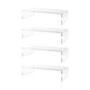 Marketing Holders 4 Pack Acrylic Riser Display Stand Clear 9.25" x 4.5" x 2" Rectangular Tabletop Showcase Platform for Collectible Merchandise Figurines and Model Cars view 1