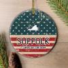 4th of July Decorations Independence Day Ornament With City Suffolk Virginia It's Where Our Story Began American Flag Patriotic Merry Christmas Family Pretty Xmas Tree 3" White view 1