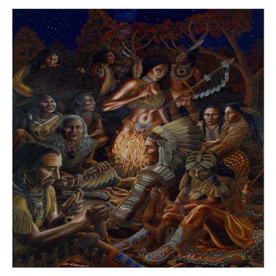 Studio B Peace Pipe - by Tom Masse - Laminated Poster - 22.5" x 32.5"