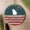 4th of July Decorations Independence Day Ornament With City Sandy Springs Georgia It's Where Our Story Began American Flag Patriotic Merry Christmas Family Pretty Xmas Tree 3" White view 1
