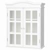 Thaweesuk Shop MDF Acrylic White Wall Mount Bathroom Storage Medicine Cabinet Vanity Double Glass Door Bath 21" x 9" x 26.5" (L x W x H) of Set view 1
