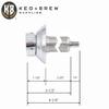K&B Chrome Draft Beer Nipple Shank - Bore & Size Variations (1/4" I.D. Bore, 3-1/2" Length) view 3