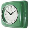 Infinity Instruments Square Silent Retro 9 inch Mid Century Modern Kitchen Diner Retro Wall Clock Quartz Sweep Movement (Green) view 3