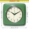 Infinity Instruments Square Silent Retro 9 inch Mid Century Modern Kitchen Diner Retro Wall Clock Quartz Sweep Movement (Green) view 4
