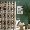 Soleil Cotton Fabric Shower Curtain by Jungalow, Machine Washable, 72" x 72", Black/Cream view 1