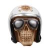 JNKET Resin Skull Head Figurine Realistic Human Skull Horrible Skeleton Head Halloween Skull Resin Craft Ornament for Home Decoration view 1