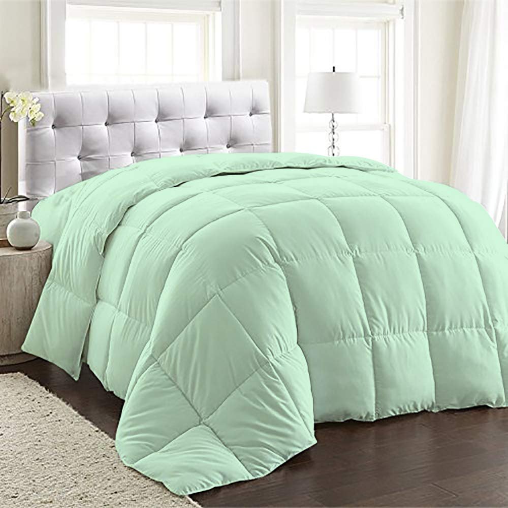 BedDecor 400 GSM Down Alternative Super Soft Premium Quality Microfiber Filling Comforter 600TC Solid 100% Egyptian Cotton (Aqua Blue,Full)