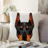 Decorative Pillow Soft Cover Sign Cute Style Low Black Poly Triangular Print Triangle Dog Emblem Doberman Face Animals Wildlife Throw Pillow Covers Case for Couch Bed Sofa 18x18 Inch view 1
