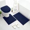 BYSURE Navy Blue Bathroom Rugs Sets 3 Piece with Toilet Lid Cover Non Slip Extra Absorbent Plush Chenille Soft Washable Bath Mats view 1
