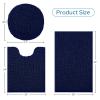 BYSURE Navy Blue Bathroom Rugs Sets 3 Piece with Toilet Lid Cover Non Slip Extra Absorbent Plush Chenille Soft Washable Bath Mats view 2