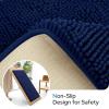 BYSURE Navy Blue Bathroom Rugs Sets 3 Piece with Toilet Lid Cover Non Slip Extra Absorbent Plush Chenille Soft Washable Bath Mats view 3