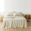 PANDATEX Beige Linen-Textured Bed Sheets Set, Bamboo Rayon, Cotton, Linen Blend Bed Sheets King Size, Soft Cool & Breathable for Hot Sleepers,Durable Natural Organic Bed 15'' Deep Pocket - 4 Piece view 2