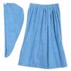 Adjustable Closure Bathrobe, Bath Towel Wrap Set, Soft Microfiber Women Body Wrap Set Spa Towel Bathrobe Shower Skirt with Fast Dry Hair Drying for Gym Spa Sauna Steam Room Locker view 1