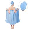 Adjustable Closure Bathrobe, Bath Towel Wrap Set, Soft Microfiber Women Body Wrap Set Spa Towel Bathrobe Shower Skirt with Fast Dry Hair Drying for Gym Spa Sauna Steam Room Locker view 4