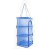 Keenso Drying Net Rack, Foldable 4 Layers Mesh Hanging Drying Rack Basket Holder Camping Drying Net Zipper Opening Mesh Netting Blue Fishing net view 2